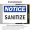 Signmission Sanitize, 10 in W x Rectangle, Vinyl Decal OS-2PACK-NS-D-710-L-18237 - alternate 6